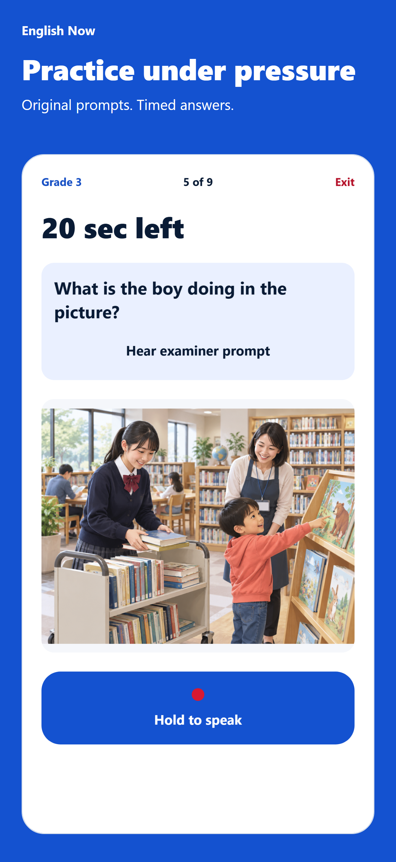 English Now speaking practice prompt